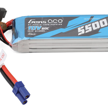 Gens Ace G-Tech Smart 3S LiPo Battery 60C (11.1V/5500mAh) w/EC5 Connector  Part Number: GEA553S60E5GT