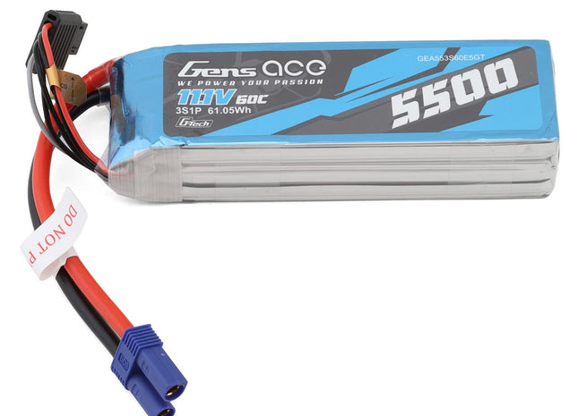 Gens Ace G-Tech Smart 3S LiPo Battery 60C (11.1V/5500mAh) w/EC5 Connector  Part Number: GEA553S60E5GT