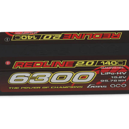 Gens Ace Redline 2.0 4S LiHV Battery 140C (15.2V/6300mAh) w/5.0mm Bullet