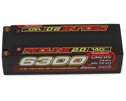 Gens Ace Redline 2.0 4S LiHV Battery 140C (15.2V/6300mAh) w/5.0mm Bullet