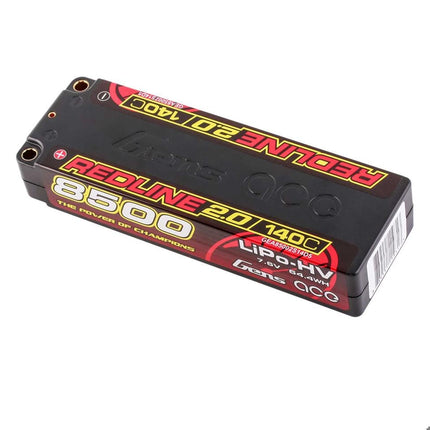 Gens Ace Redline 2.0 2S LiHV Battery 140C (7.6V/8500mAh) w/5mm Bullets (Part #GEA85002S14D5)
