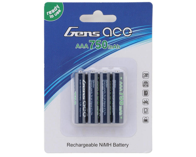 Gens Ace High Power Rechargeable AAA NiMH Battery (1.2V / 750mAh) (4-Pack) – GEANM7501S3A