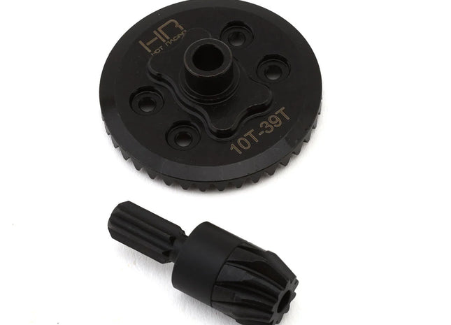 Hot Racing Steel Helical Differential Ring & Pinion Gear (Rear) – 39T/10T for Traxxas® Mini Maxx® Part Number: HRASMMX9390R