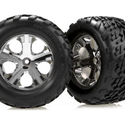 Traxxas Talon Front Tires w/All-Star Wheels (2) (Chrome)  Part #: 3669