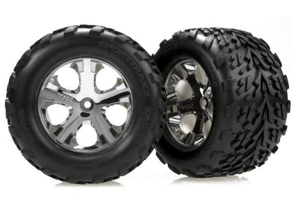 Traxxas Talon Front Tires w/All-Star Wheels (2) (Chrome)  Part #: 3669