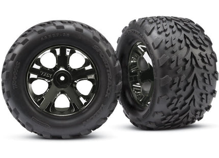 Traxxas Talon Front Tires w/All-Star Wheels (2) (Black Chrome)  Part #: 3669A