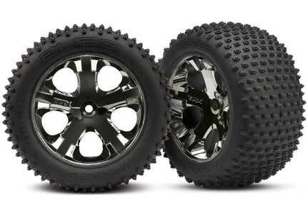 Traxxas Alias Rear Tires w/All-Star Wheels (2) Black Chrome Standard – 3770A