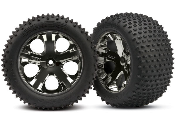 Traxxas Alias Rear Tires w/All-Star Wheels (2) Black Chrome Standard – 3770A