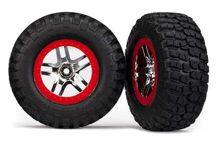 Traxxas BFGoodrich Mud-Terrain T/A Front Tires w/Split-Spoke Front Wheels (2) (Satin Chrome) (S1 Soft) 5877R