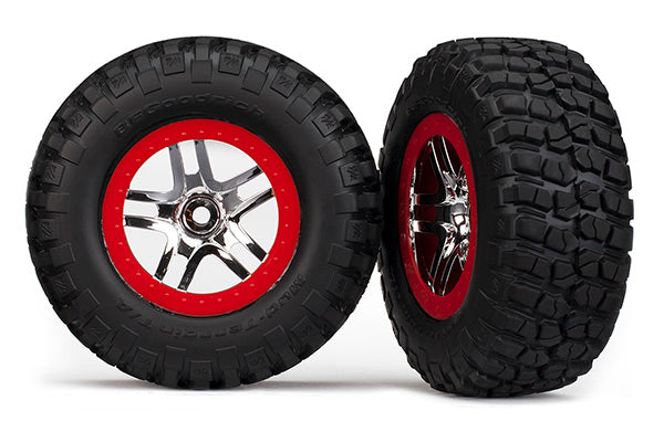 Traxxas BFGoodrich Mud-Terrain T/A Front Tires w/Split-Spoke Front Wheels (2) (Satin Chrome) (S1 Soft) 5877R
