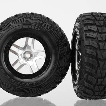 Traxxas Kumho Venture MT Rear Tires (2) (Satin Chrome) (Standard) w/Split-Spoke Rear Wheel 6874R