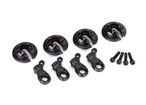 Traxxas Captured Shock Spring Retainers (Black) (4) – 8459
