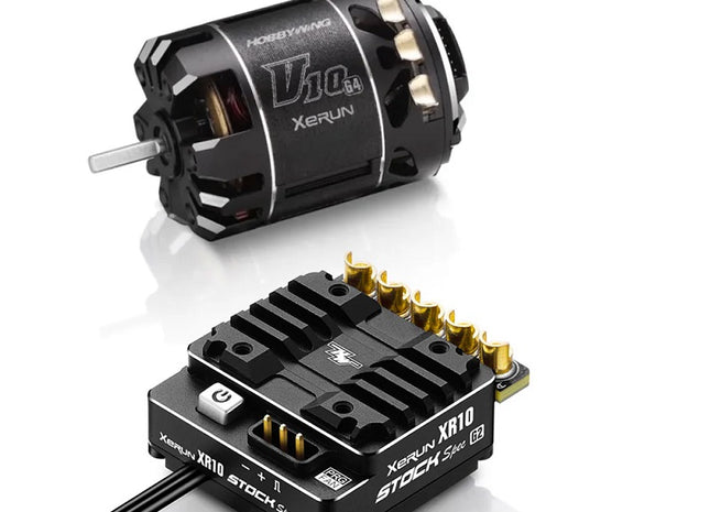 Hobbywing XR10 Stock Spec G2 ESC / V10 G4R 21.5T Brushless Combo Part #: 38020379