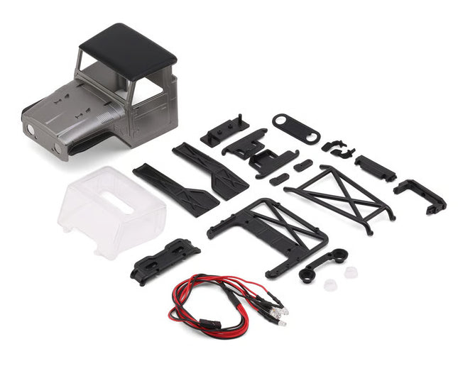 IInjora SCX24 IR40-24 Half Truck Pre-Painted Body Set (Gray, Red or Tan) w/Bed Rack & LED Lights IR40-24
