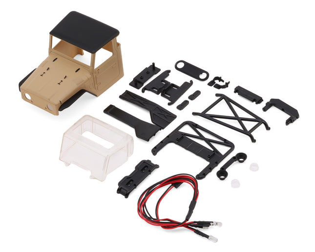 IInjora SCX24 IR40-24 Half Truck Pre-Painted Body Set (Gray, Red or Tan) w/Bed Rack & LED Lights IR40-24
