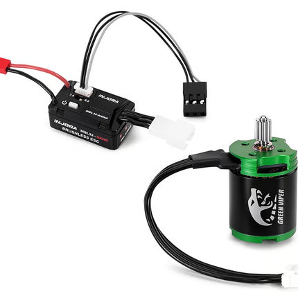 Injora SCX30 MBL32-NANO ESC & 1621 Green Viper Brushless Combo (3600kV) MBL32-NANO-INM21