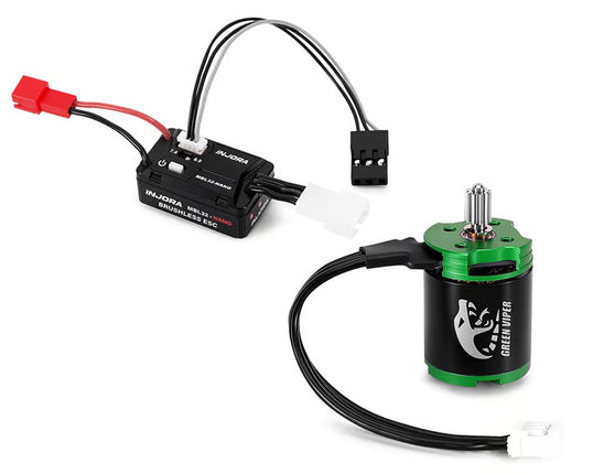 Injora SCX30 MBL32-NANO ESC & 1621 Green Viper Brushless Combo (3600kV) MBL32-NANO-INM21