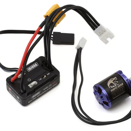Injora MBL32 G2 Waterproof Brushless ESC & 1721 Purple Viper Motor Combo (TRX-4M/Ascent-18) MBL32G2-INM19-4M