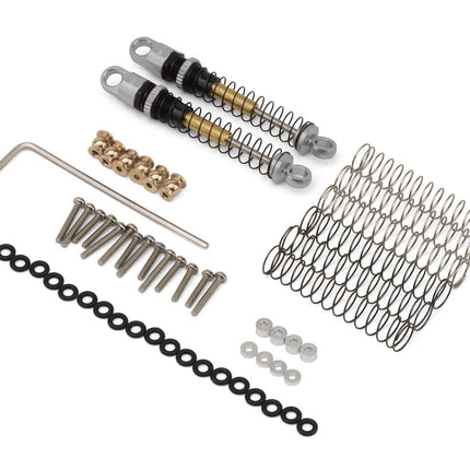 Injora Axial SCX24 43mm Aluminum Threaded Double Barrel Long Travel Shocks (Red or Grey) (2) SCX24-27