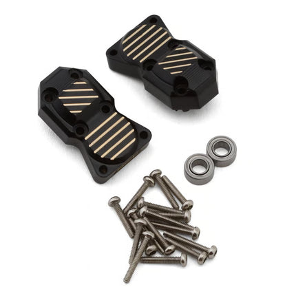 INJORA Axial SCX24/AX24 Brass Differential Covers – Black 10g Each (2) (SCX24-37BK)
