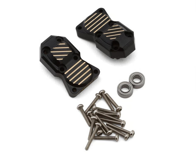 INJORA Axial SCX24/AX24 Brass Differential Covers – Black 10g Each (2) (SCX24-37BK)