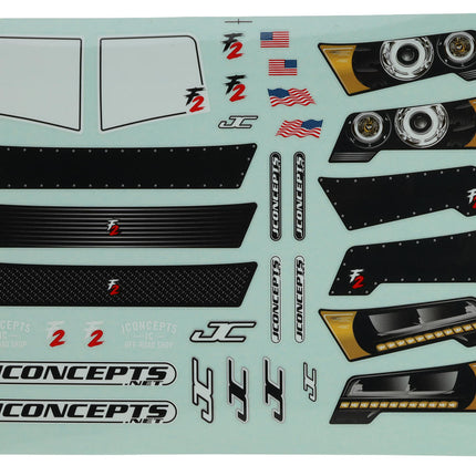 JConcepts F2 SCT 1/10 Pre-Trimmed Short Course Truck Body for Traxxas Slash – Clear, Clipless Mounting (JCO0729)