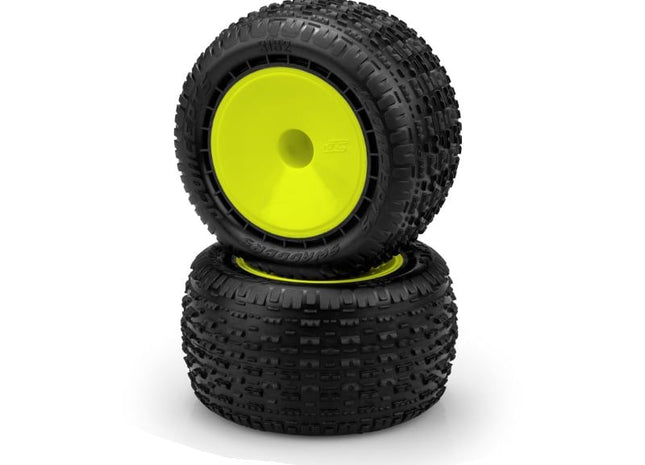 JConcepts Swaggers 2.2" Pre-Mounted Stadium Truck Tires (Pink) w/ 12mm Hex (White or Yellow Wheels) (2) 3162-101091 / 3162-201091