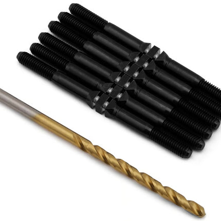 J&T Bearing Co. XRAY XB2 '25 Titanium "Milled" XD Turnbuckles (Black) JTB-JT12188