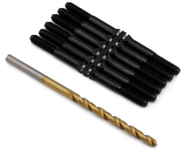 J&T Bearing Co. XRAY XB2 '25 Titanium "Milled" XD Turnbuckles (Black) JTB-JT12188