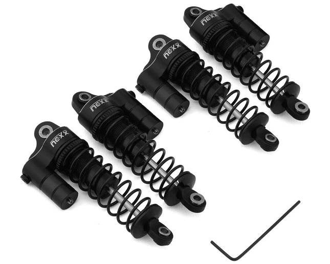 NEXX Racing Arrma Grom Reservoir Threaded Aluminum Oil-Filled Shocks (Black, Red, OR Blue) (4) (58mm)