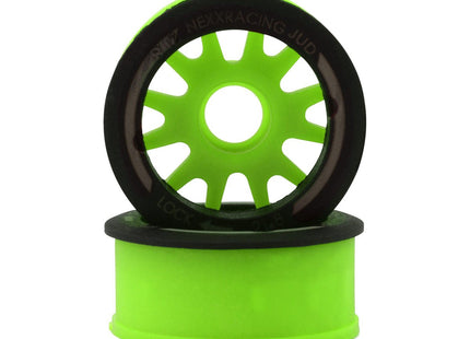 NEXX Racing Mini-Z “JUD” EVO Front Threaded Side-Wall Carbon-Fiber Rims (2) Offset -2,-1,0,1,2 - Red, Black, Grey, Green, or Yellow
