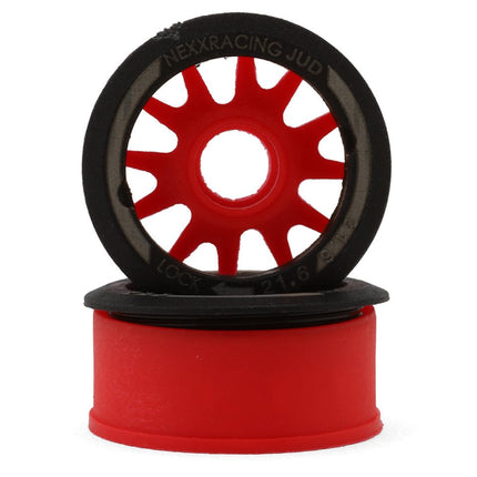NEXX Racing Mini-Z “JUD” EVO Front Threaded Side-Wall Carbon-Fiber Rims (2) Offset -2,-1,0,1,2 - Red, Black, Grey, Green, or Yellow