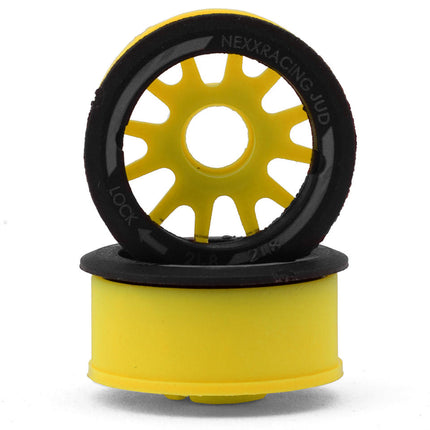 NEXX Racing Mini-Z “JUD” EVO Front Threaded Side-Wall Carbon-Fiber Rims (2) Offset -2,-1,0,1,2 - Red, Black, Grey, Green, or Yellow