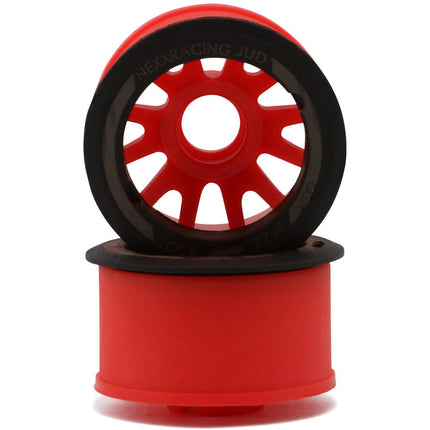 NEXX Racing Mini-Z “JUD” EVO Rear Threaded Side-Wall Carbon-Fiber Rims (2) Offset -1,0,1,2,3 - Red, Black, Grey, Green, or Yellow