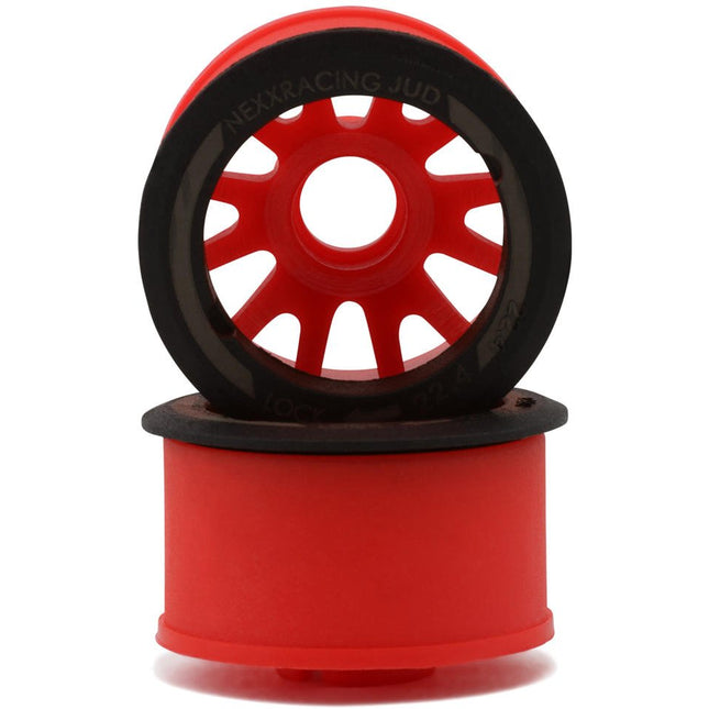 NEXX Racing Mini-Z “JUD” EVO Rear Threaded Side-Wall Carbon-Fiber Rims (2) Offset -1,0,1,2,3 - Red, Black, Grey, Green, or Yellow