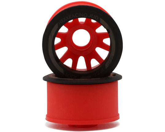 NEXX Racing Mini-Z “JUD” EVO Rear Threaded Side-Wall Carbon-Fiber Rims (2) Offset -1,0,1,2,3 - Red, Black, Grey, Green, or Yellow