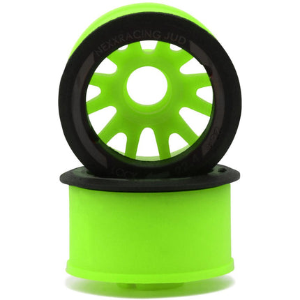 NEXX Racing Mini-Z “JUD” EVO Rear Threaded Side-Wall Carbon-Fiber Rims (2) Offset -1,0,1,2,3 - Red, Black, Grey, Green, or Yellow