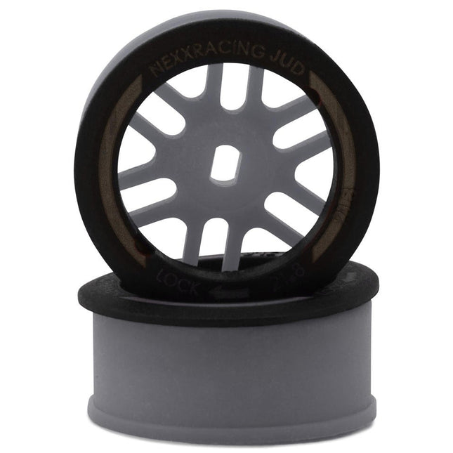 NEXX Racing Mini-Z AWD “JUD” EVO Front Threaded Side-Wall Carbon Fiber Rims (0mm Offset) – Grey (2pcs)