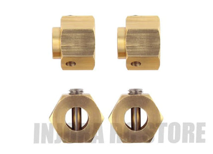 INJORA 12mm Heavy Brass Wheel Hex Hub Extenders for Traxxas TRX-4 & TRX-6 – CRAW18380 Series