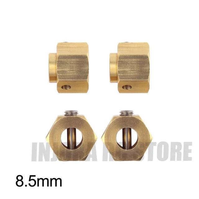 INJORA 12mm Heavy Brass Wheel Hex Hub Extenders for Traxxas TRX-4 & TRX-6 – CRAW18380 Series