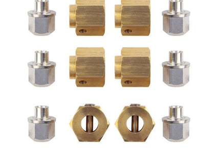 INJORA 12mm Heavy Brass Wheel Hex Hub Extenders for Traxxas TRX-4 & TRX-6 – CRAW18380 Series