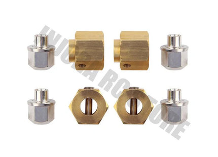 INJORA 12mm Heavy Brass Wheel Hex Hub Extenders for Traxxas TRX-4 & TRX-6 – CRAW18380 Series