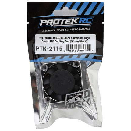ProTek RC 40x40x10mm Aluminum High-Speed HV Cooling Fan (Silver/Black)  Part #: PTK-2115