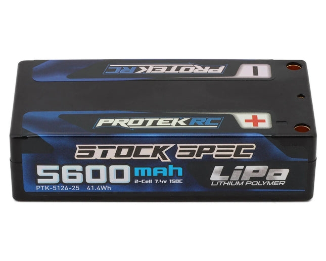 ProTek RC 2S 150C Low IR Si-Graphene “Stock Spec” Shorty LiPo Battery 5600mAh (7.4V) (ROAR Approved) – PTK-5126-25