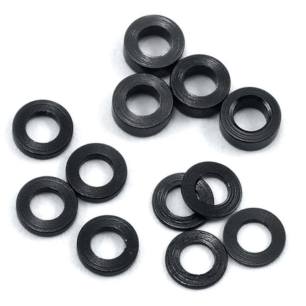 ProTek RC Aluminum Ball Stud Washer Set (Black) (12) (0.5mm, 1.0mm & 2.0mm) (PTK-8370)