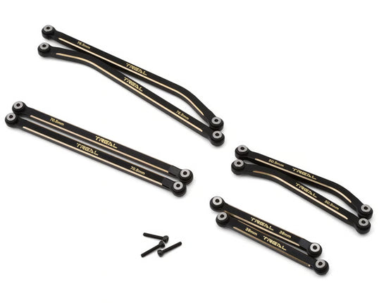 Treal Hobby Axial SCX24 Brass High Clearance Suspension Links Set – Black 44g / 155mm Wheelbase (TLHTSCX24-277)
