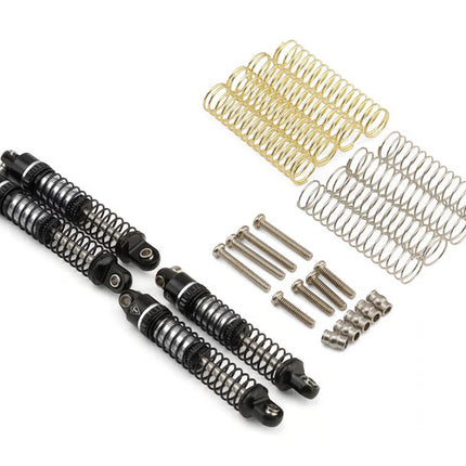 Treal Hobby Axial SCX30 29mm Aluminum Threaded Oil-Fillable Long-Travel Shocks – Silver (4) – TLHTSCX30-123