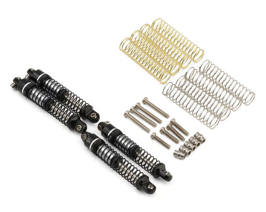 Treal Hobby Axial SCX30 29mm Aluminum Threaded Oil-Fillable Long-Travel Shocks – Silver (4) – TLHTSCX30-123
