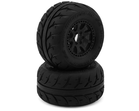 UpGrade RC Street Radials 2.2" Pre-Mounted On-Road Tires for Mini Maxx/XRT & Mini Kraton (2) (UPG-10014)