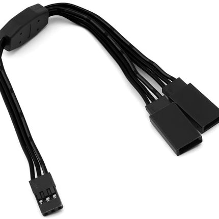 Yeah Racing 60-Core Y-Harness High Current Servo Extension Lead (Black) (JR/Futaba Plug) (150mm) (YEA-WPT-0154BK)